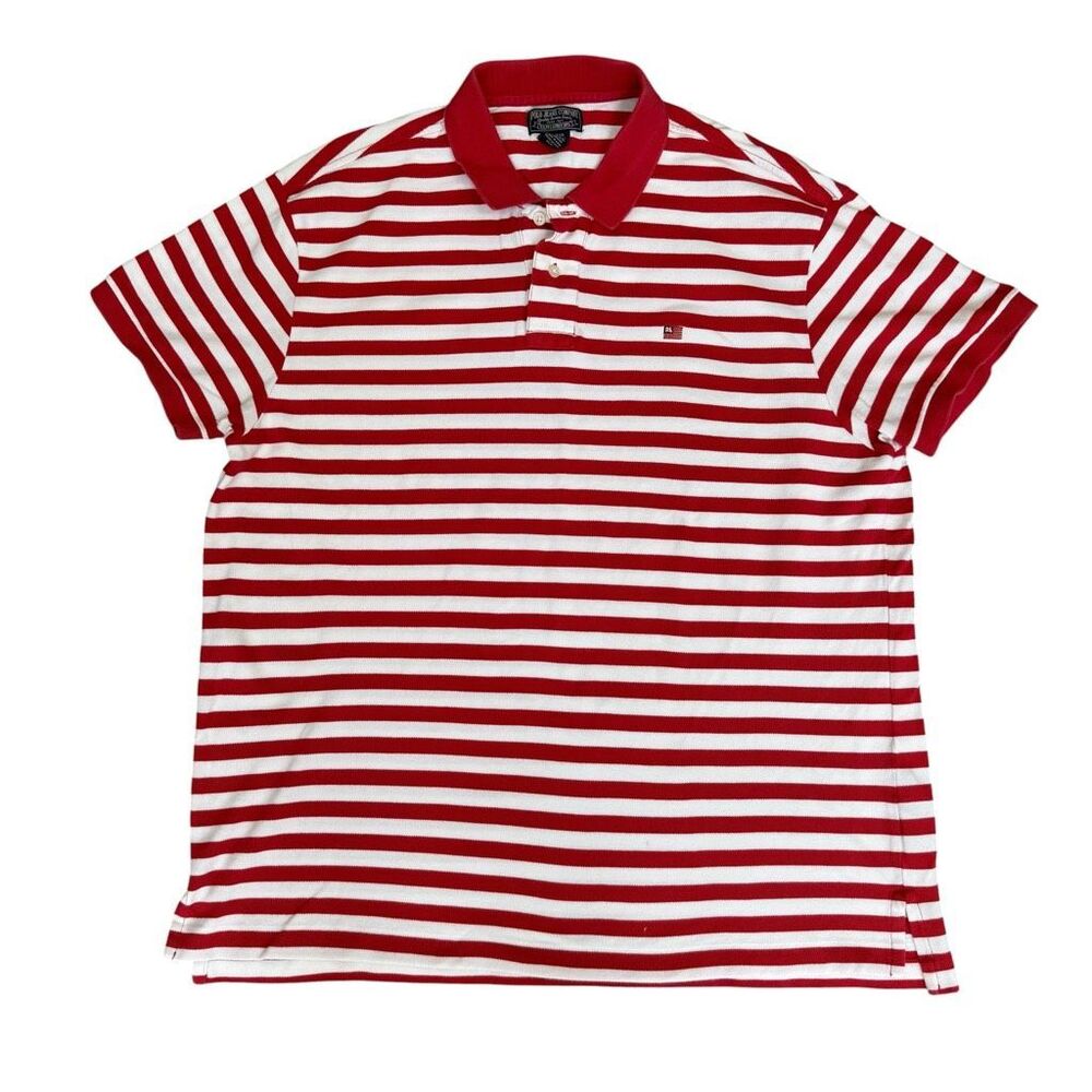 Polo Jeans company vintage men’s 100% cotton striped polo shirt size XL